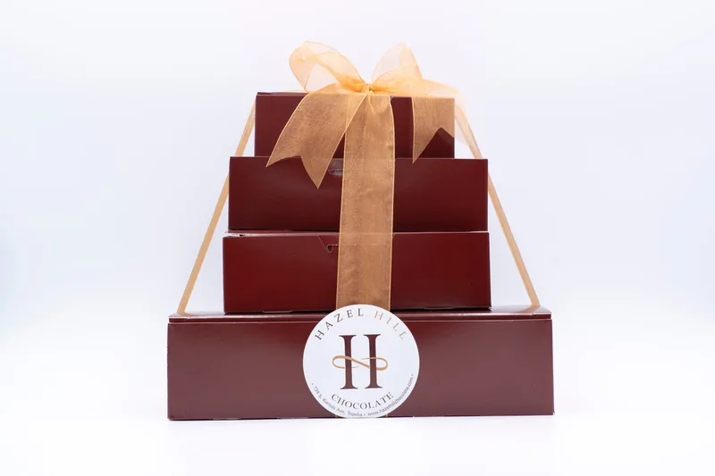 4 Tier Burgundy Box